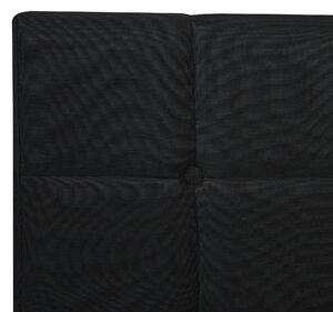 Nowoczesne łóżko kontynentalne 140 x 200 cm z guzikami materiałowe czarne Admiral Beliani