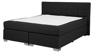Nowoczesne łóżko kontynentalne 140 x 200 cm z guzikami materiałowe czarne Admiral Beliani