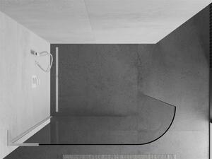 Mexen Kioto L ścianka prysznicowa zaokrąglona Walk-in 80 x 200 cm, transparent, biała - 800-080-103-20-06