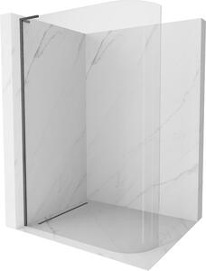 Mexen Kioto L ścianka prysznicowa zaokrąglona Walk-in 80 x 200 cm, transparent, gun gray szczotkowany - 800-080-103-66-06