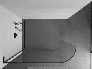 Mexen Kioto L ścianka prysznicowa zaokrąglona Walk-in 80 x 200 cm, transparent, czarna - 800-080-103-70-06