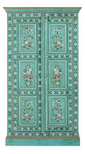 Zielona szafka z litego drewna mango 87x152x38 cm Prem – Støraa