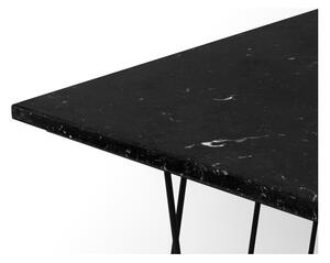 Czarny stolik marmurowy z czarnymi nogami TemmaHome Helix, 75x120 cm