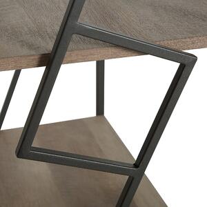 Regał 4 półki ciemne drewno czarna metalowa geometryczna rama industrialny Forres Beliani