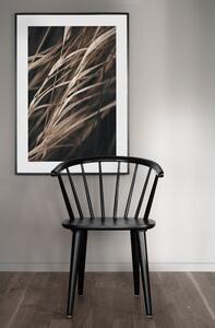 Czarne krzesło do jadalni z drewna kauczukowca Rowico Carmen