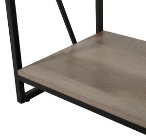 Regał 4 półki ciemne drewno czarna metalowa geometryczna rama industrialny Forres Beliani