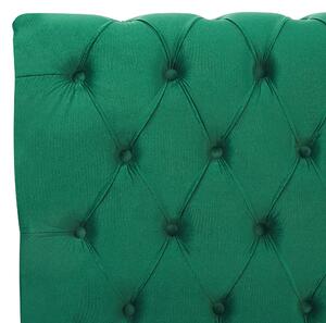 Łóżko welurowe zielone 180 x 200 pikowane wezgłowie ze stelażem brązowe nóżki Avallon Beliani