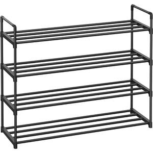 Regał na buty TORINO, 4 półki, 30x92x74cm, czarny SongmicsHome