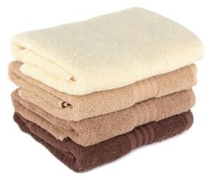 Zestaw 4 brązowych bawełnianych ręczników Foutastic Home, 50x90 cm