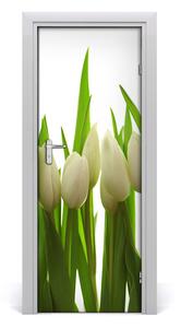 Okleina Naklejka fototapeta na drzwi Białe tulipany