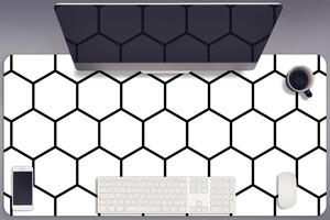 Biało-czarne hexagony Podkładka na całe biurko Biało-czarne hexagony