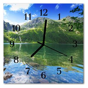 Zegar szklany kwadratowy Górskie jezioro
