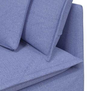 Sofa moduÅowa z poduszkami tkanina jeans niebieski