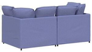 Sofa moduÅowa z poduszkami tkanina jeans niebieski