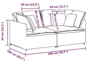 Sofa moduÅowa z poduszkami tkanina jeans niebieski
