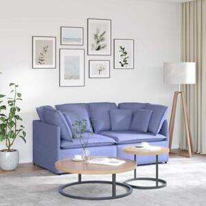 Sofa moduÅowa z poduszkami tkanina jeans niebieski