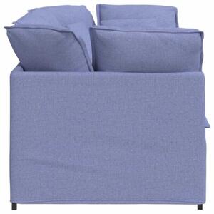 Sofa moduÅowa z poduszkami tkanina jeans niebieski