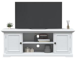 Szafka pod TV, biała, 110x30x41 cm, materiał drewnopochodny