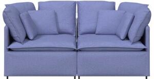 Sofa moduÅowa z poduszkami tkanina jeans niebieski