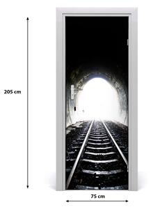 Fototapeta samoprzylepna DRZWI Tunel tory kolejowe