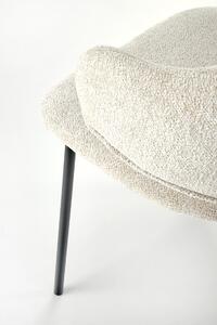Kremowe nowoczesne krzesło tapicerowane - Waxo