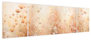 Obraz - Wzór dzikich kwiatów (170x50 cm)