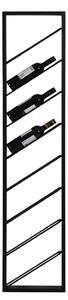 Czarny wiszący metalowy regał na wino liczba butelek 8 36x160x6 cm Malbeo – Light & Living