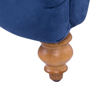 Szezlong leżanka z oparciem pikowany z dekoracyjną poduszką niebieski Muret Beliani