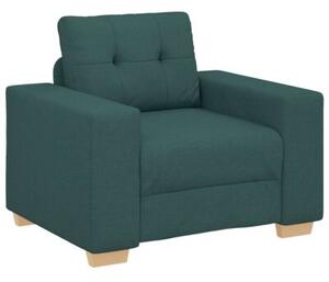 Sofa 3 szt. ciemna zieleÅ tkanina lniana