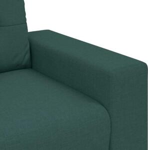 Sofa 3 szt. ciemna zieleÅ tkanina lniana