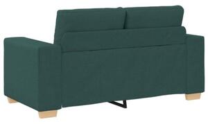 Sofa 3 szt. ciemna zieleÅ tkanina lniana