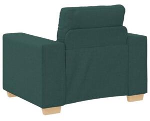 Sofa 3 szt. ciemna zieleÅ tkanina lniana