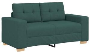 Sofa 3 szt. ciemna zieleÅ tkanina lniana
