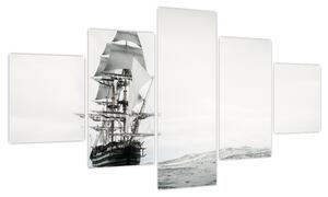 Obraz - Statek płynący po oceanie (125x70 cm)