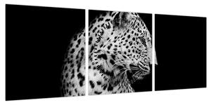 Obraz - Lampart (z zegarem) (90x30 cm)