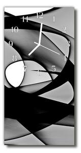 Zegar Szklany Pionowy Abstrakcja Grafika Czarno-biały