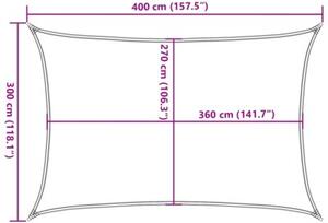 Żagiel przeciwsłoneczny, 160 g/m², biały, 3x4 m, hdpe