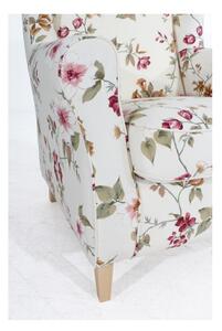 Kremowobiały fotel w kwiaty Max Winzer Lorris