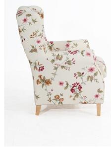 Kremowobiały fotel w kwiaty Max Winzer Lorris