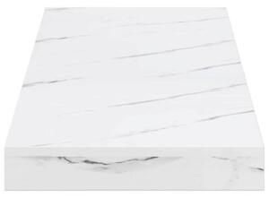 Półka ścienna w nowoczesnym stylu z materiału drewnopochodnego, biały marmur, 60 x 23 x 4 cm