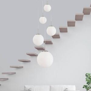 Steinhauer Lampa wisząca szklana Bollique, możliwość ściemniania, aluminiowy / szary / cynkowy, salon / jadalnia, metal