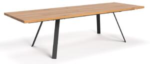 Rozkładany stół Lige z naturalnego drewna Buk 160x90 cm Jedna dostawka 50 cm