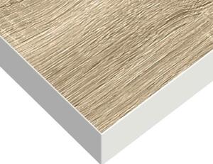 Półka ścienna, dębowo-biała, 90 x 23,5 x 3,8 cm, mdf