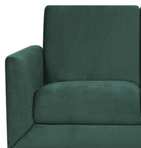Sofa dwuosobowa welurowa do salonu tapicerowana metalowe nóżki zielona Fenes Beliani