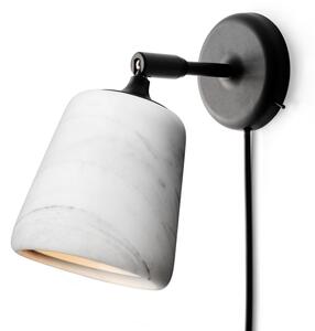 Lampa Ścienna New Works, Material, ściemnialny, biały, salon, kamień, design