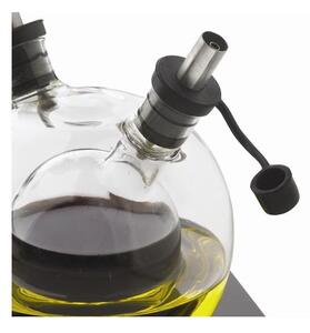 Zestaw butelek na ocet i olej z ręcznie dmuchanego szkła z tacką XD Design Orbit