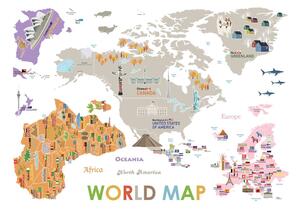 Naklejka ścienna Ambiance World Map