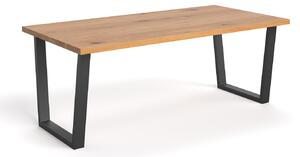 Stół Erant z drewnianym blatem Dąb 180x80 cm