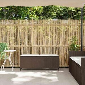Ławka ogrodowa z poduszką brązowa 110x30x40,5 cm polirattan