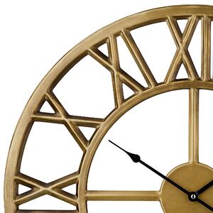 Retro zegar ścienny żelazny rzymskie cyfry Ø61 cm złoty Nottwil Beliani